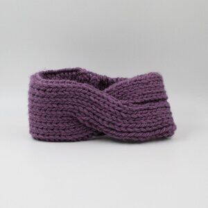 Handmade Hand Knit Acrylic Lilac Purple Ear Warmer Headband with a Twist